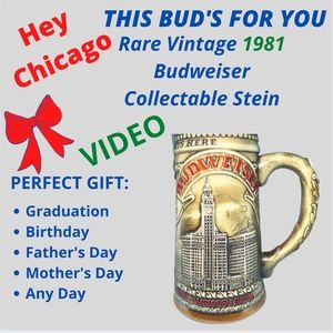 BUDWEISER 1981 VINTAGE CHICAGO COLLECTOR'S  BEER STEIN